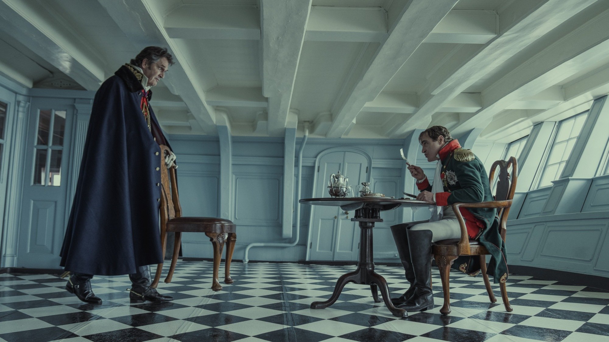 Joaquin Phoenix and Rupert Everett in Ridley Scott's "Napoleon."