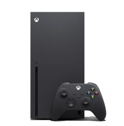 An Xbox Series X console with controller