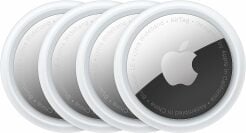 4 apple airtags on white background