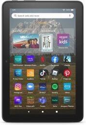 an amazon fire hd tablet on a white background