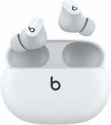 a pair of white beats studio buds on a white background