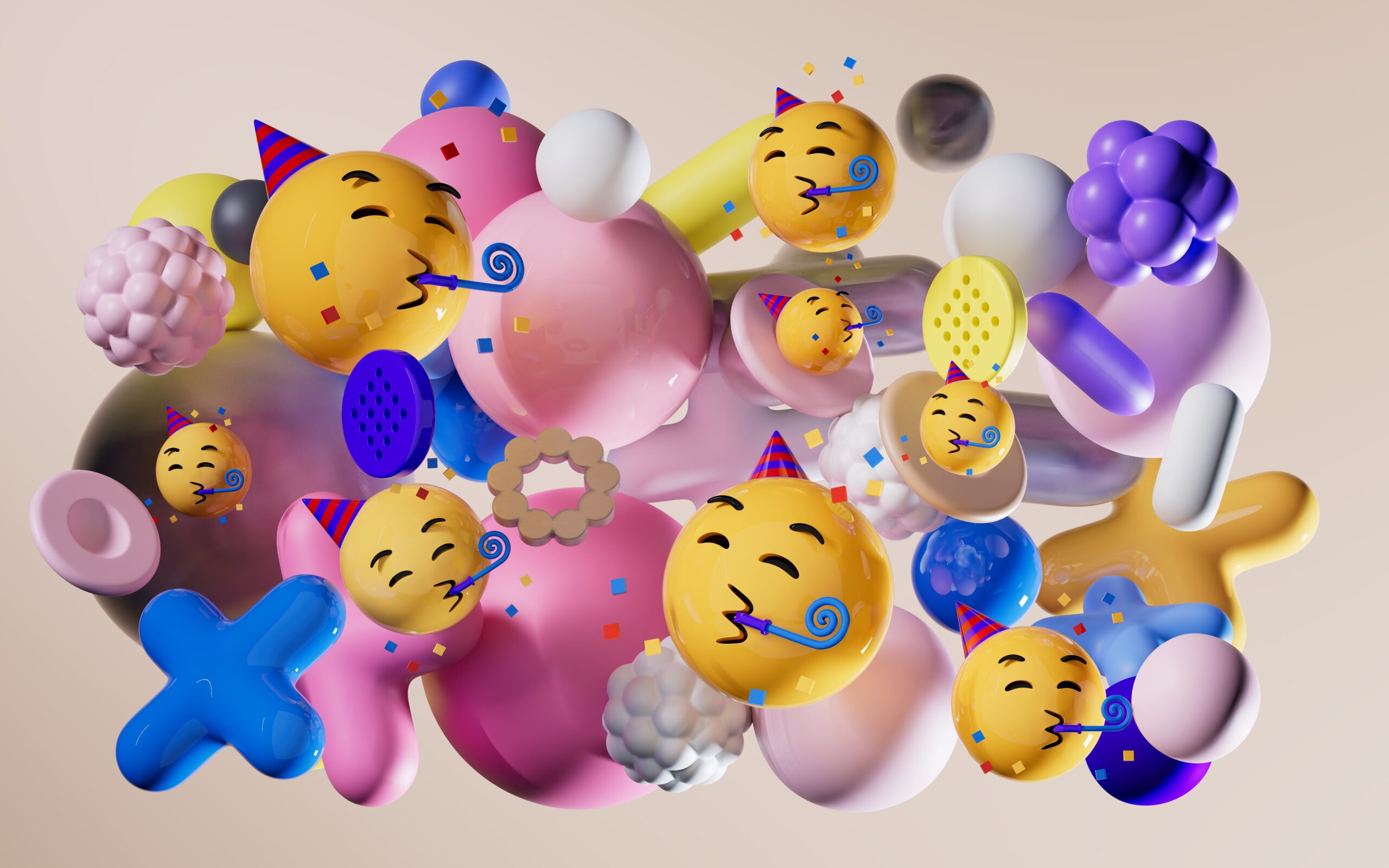 Emojis stylized 3d CGI abstract illustrations object