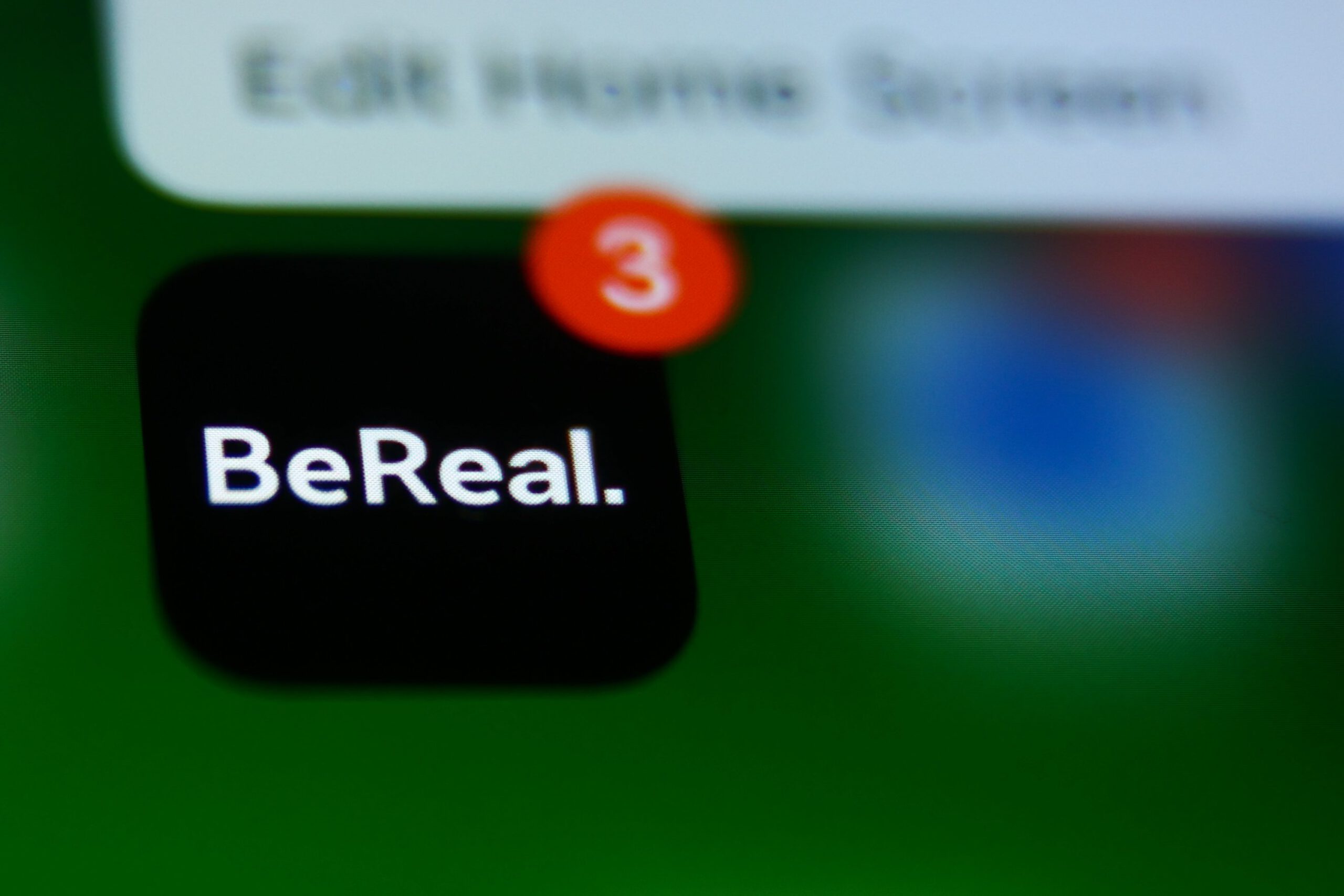 BeReal icon displayed on a phone screen