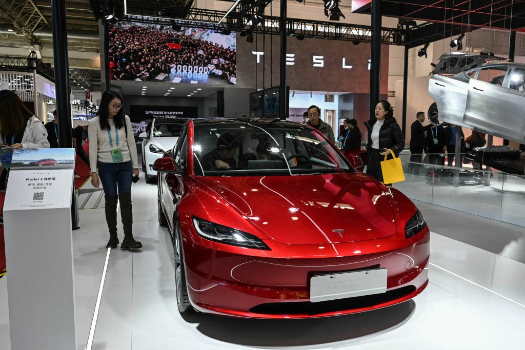 Tesla Model 3 in showroom in China
