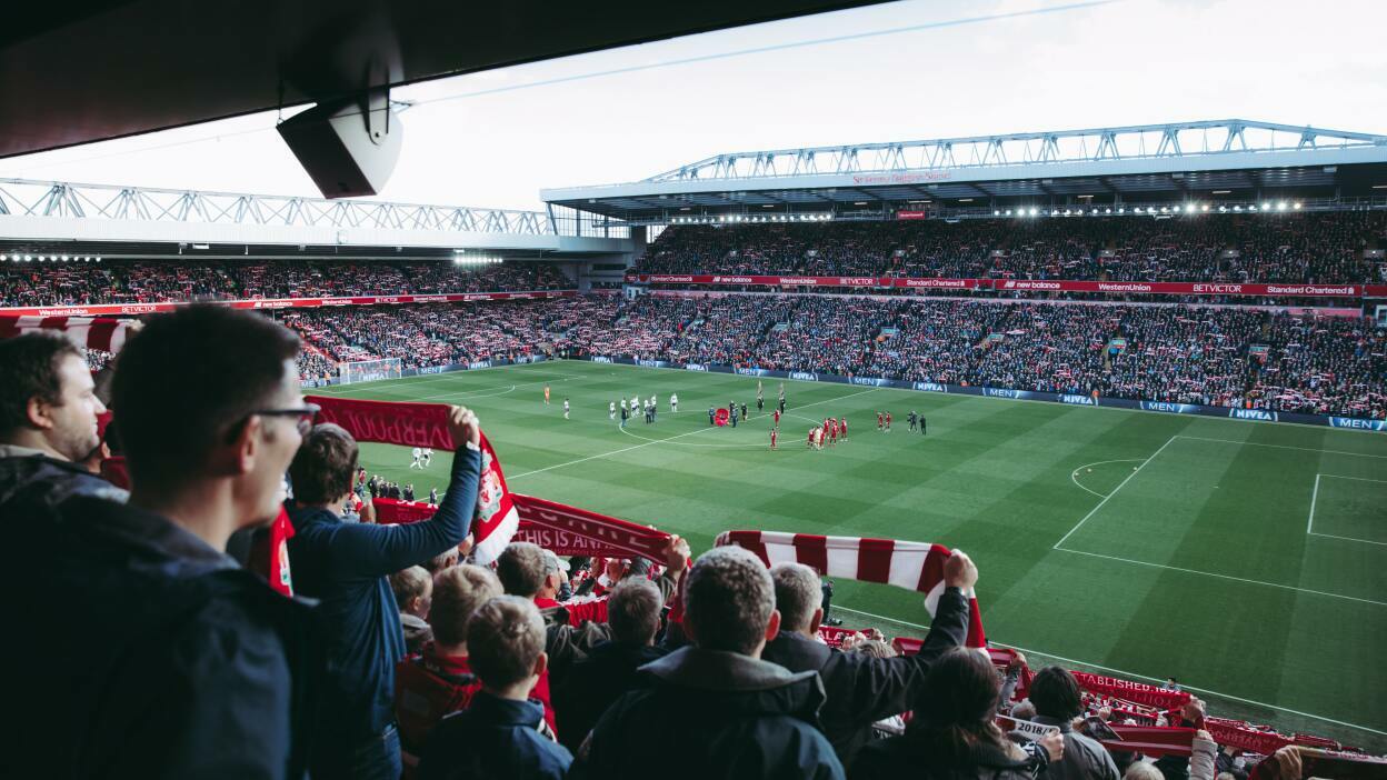 Fans in Anfield Stadium