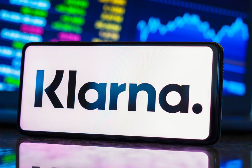 Klarna logo on a smartphone