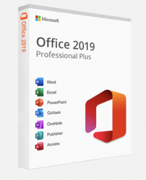 Microsoft Office Professional 2019 software shown in its packaging