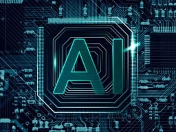 letters AI on blue and black tech illustration