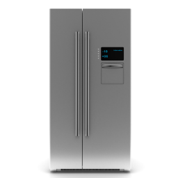 A two door silver stylish digital refrigerator 