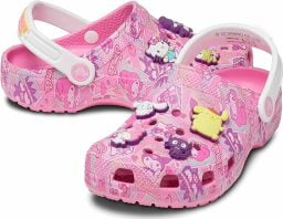 The Hello Kitty crocs, which are pink with white straps.