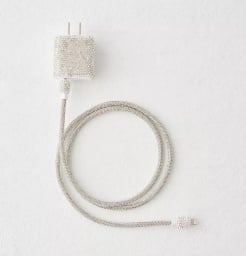 Product photo of the wall charger which is bedazzled in crystals.