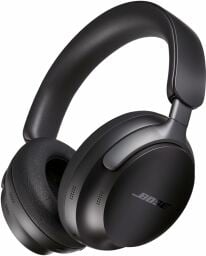 Bose QuietComfort Ultra Wireless Headphones in a black color, over a white background