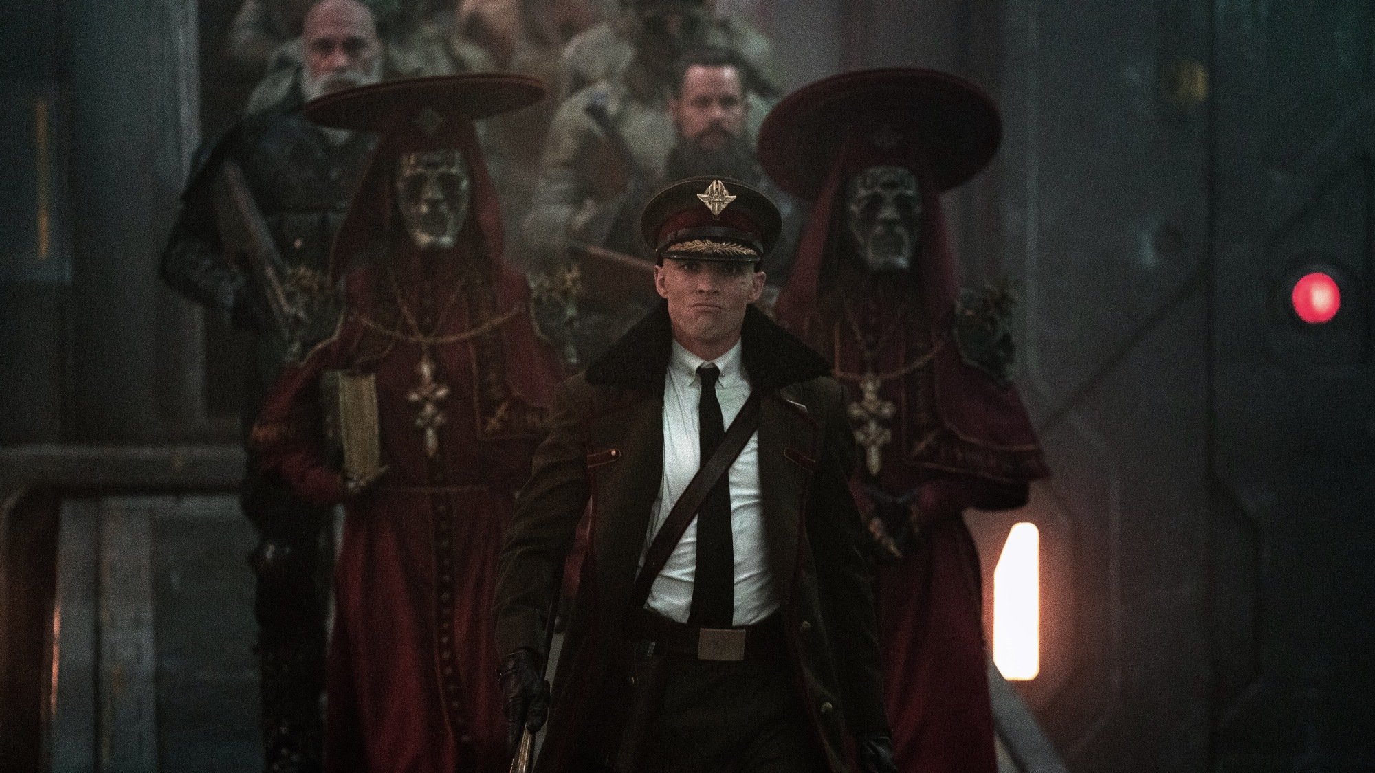 Ed Skrein as Admiral Atticus Noble in "Rebel Moon."