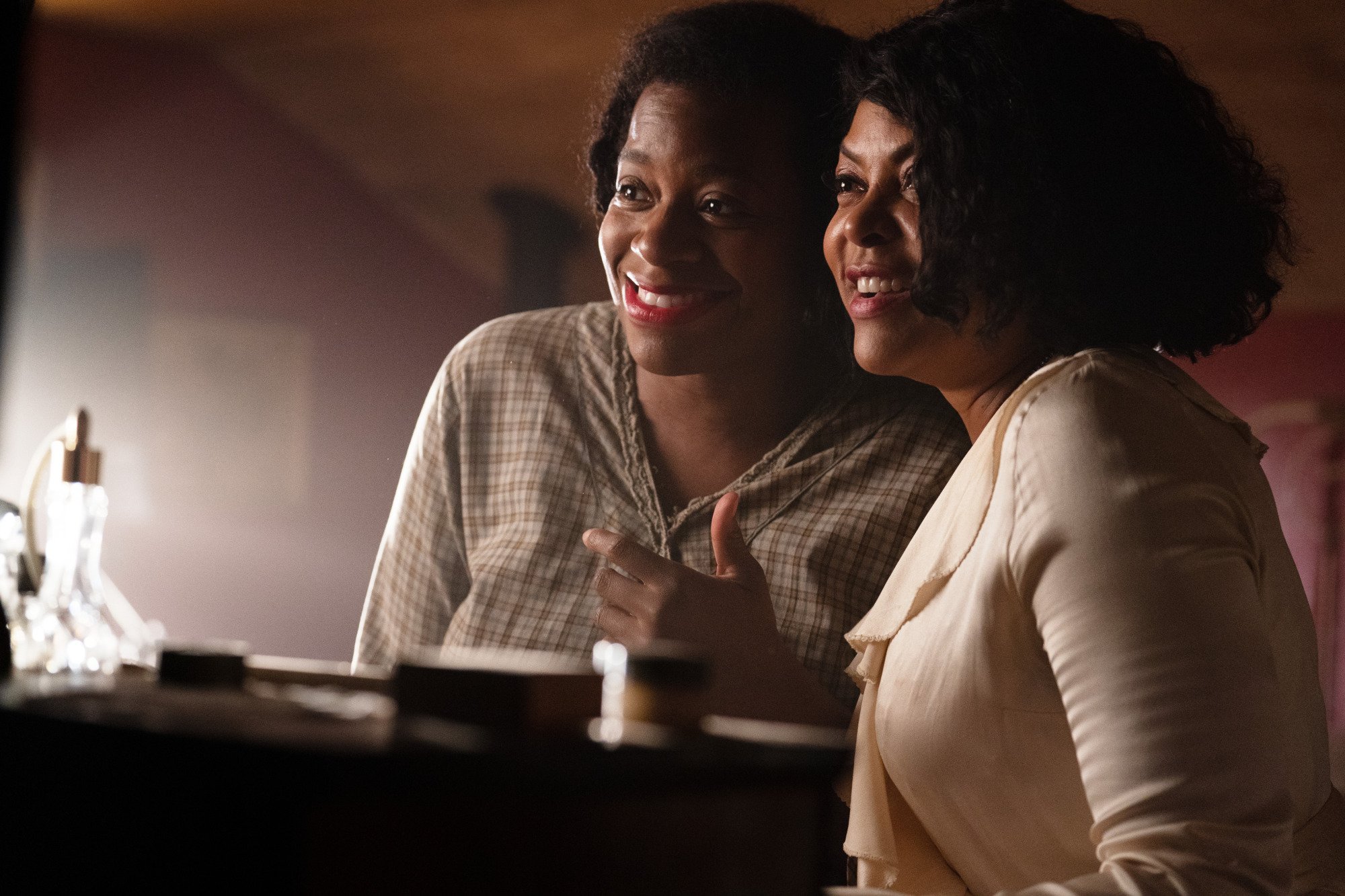 FANTASIA BARRINO as Celie and TARAJI P. HENSON as Shug Avery in Warner Bros. Pictures’ bold new take on a classic, “THE COLOR PURPLE,” a Warner Bros. Pictures release.