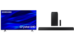 Samsung 75-inch TV and soundbar