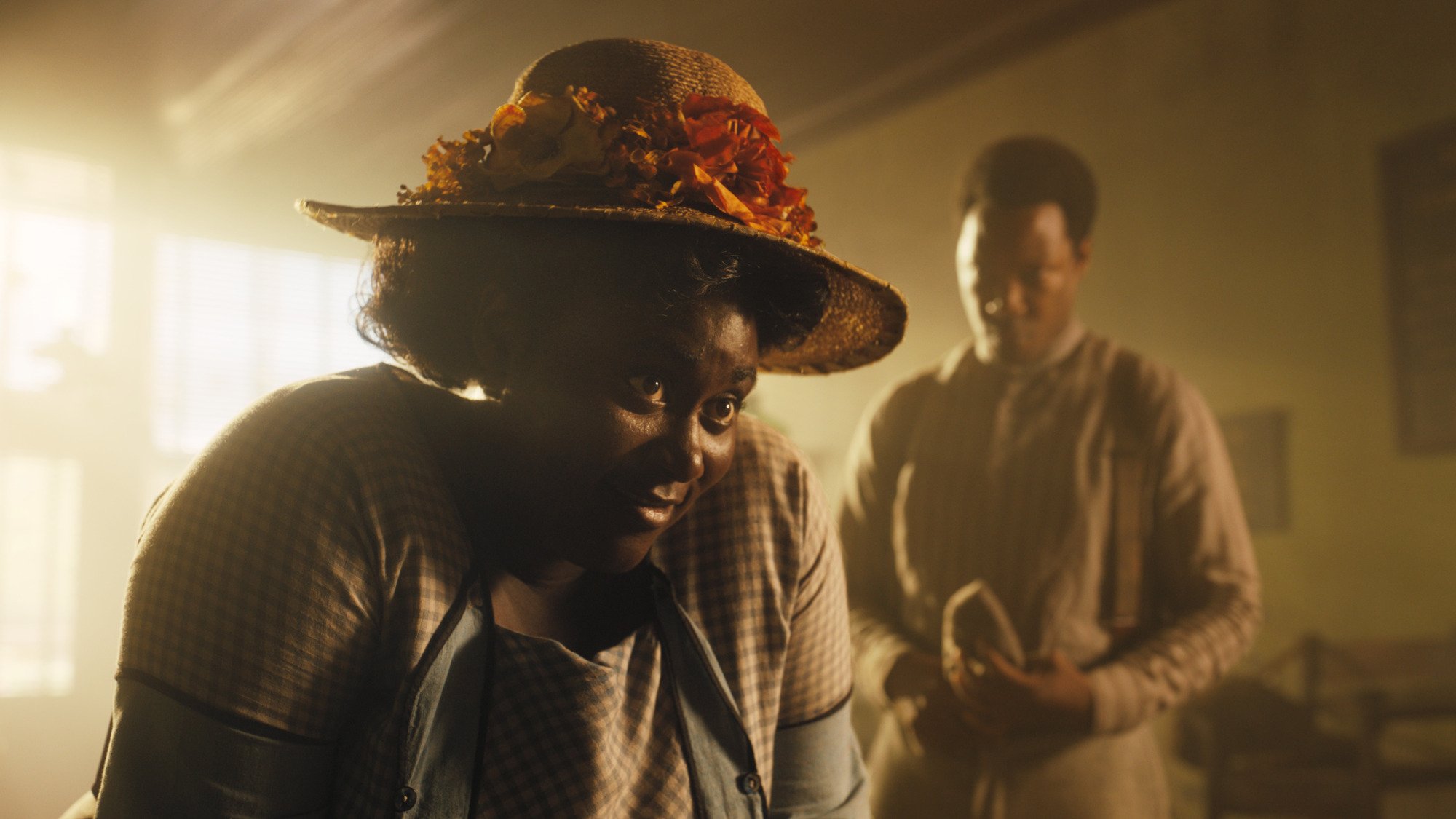 DANIELLE BROOKS as Sophia and COREY HAWKINS as Harpo in Warner Bros. Pictures’ bold new take on a classic, “THE COLOR PURPLE,” a Warner Bros. Pictures release.