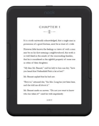 The NOOK GlowLight 4e e-reader with sample text on screen