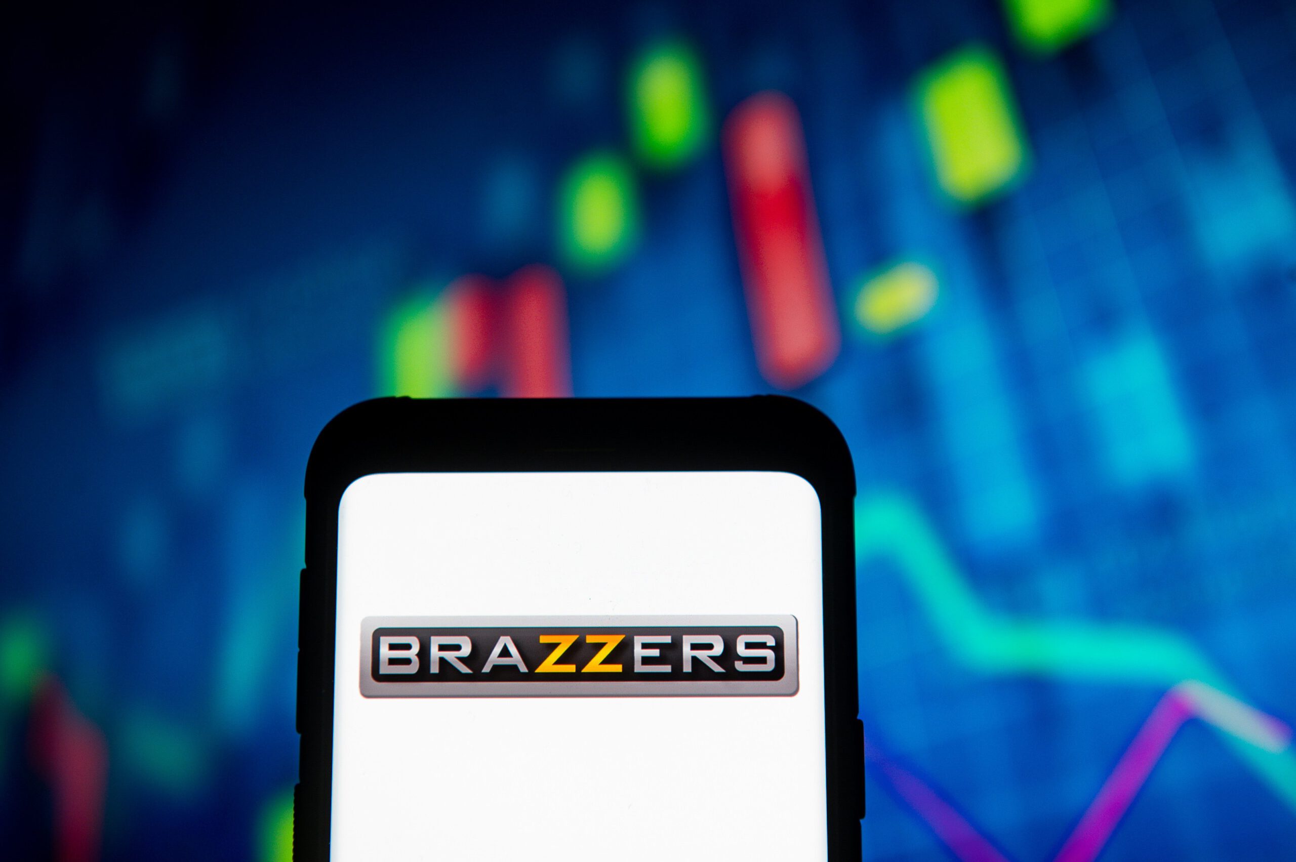 Brazzers logo seen displayed on a smartphone