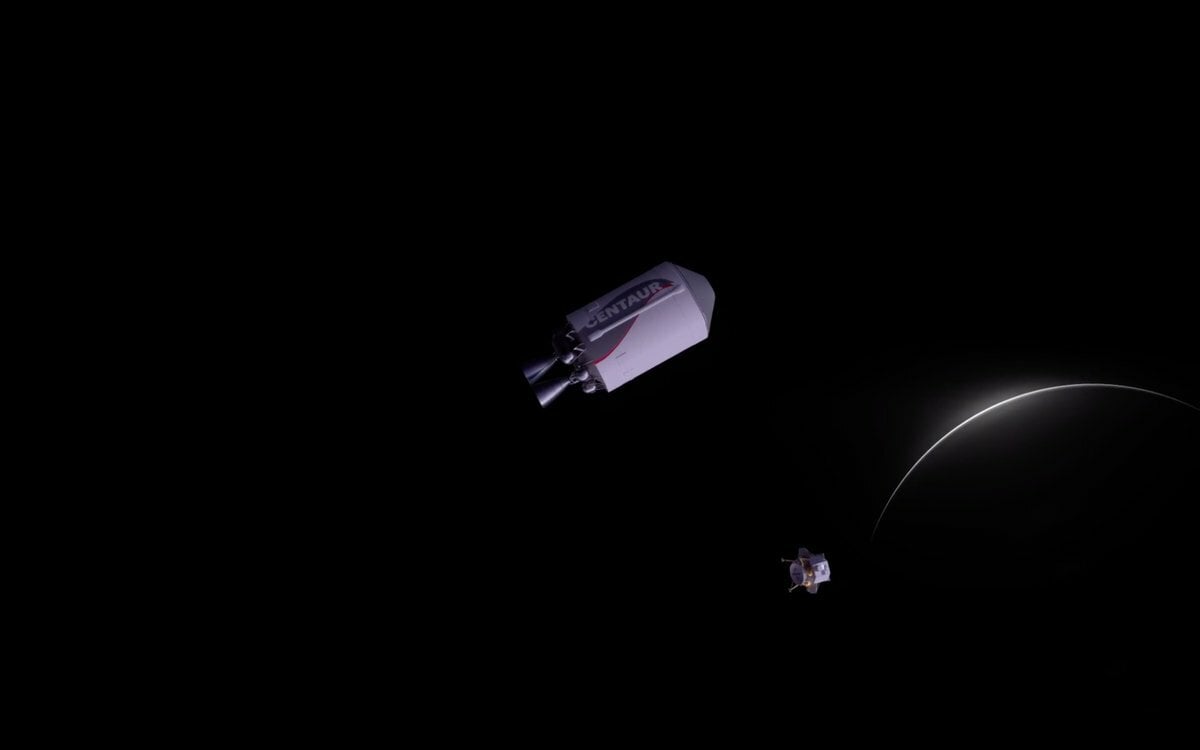 Peregrine moon lander separating from rocket