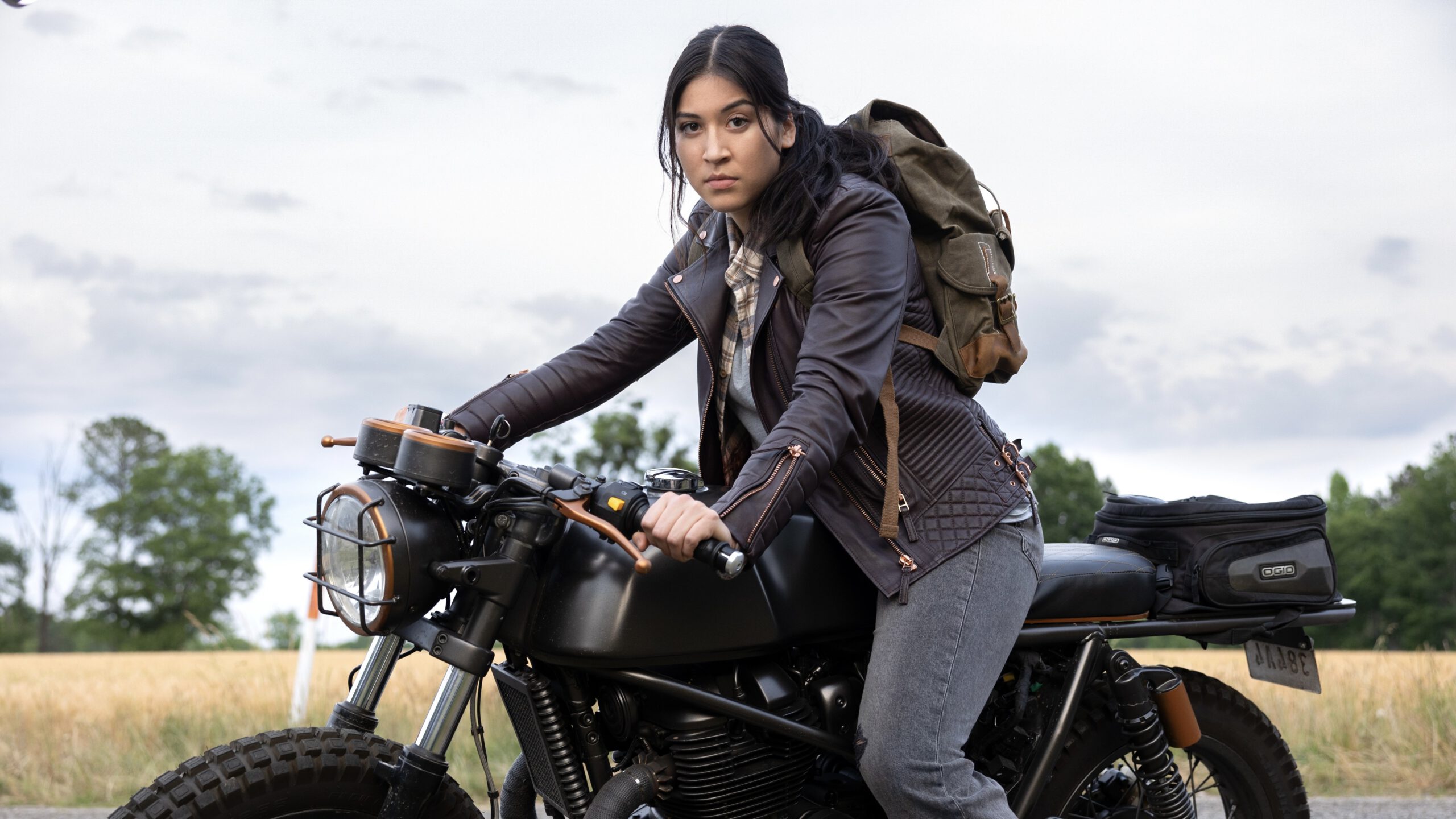 Maya Lopez on her motorcycle.