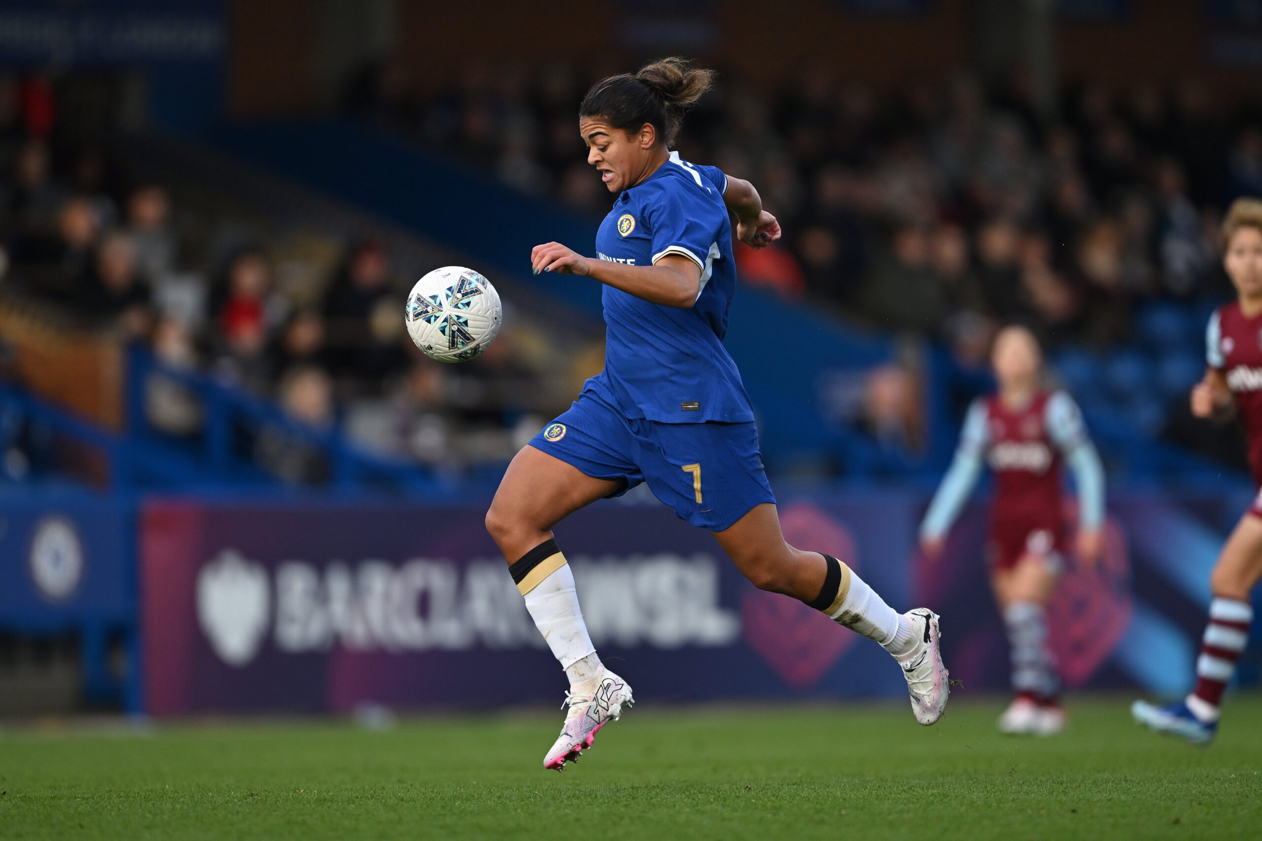 Jess Carter of Chelsea in action
