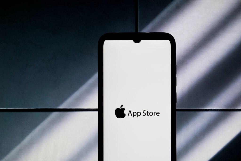 App Store logo on phone screen