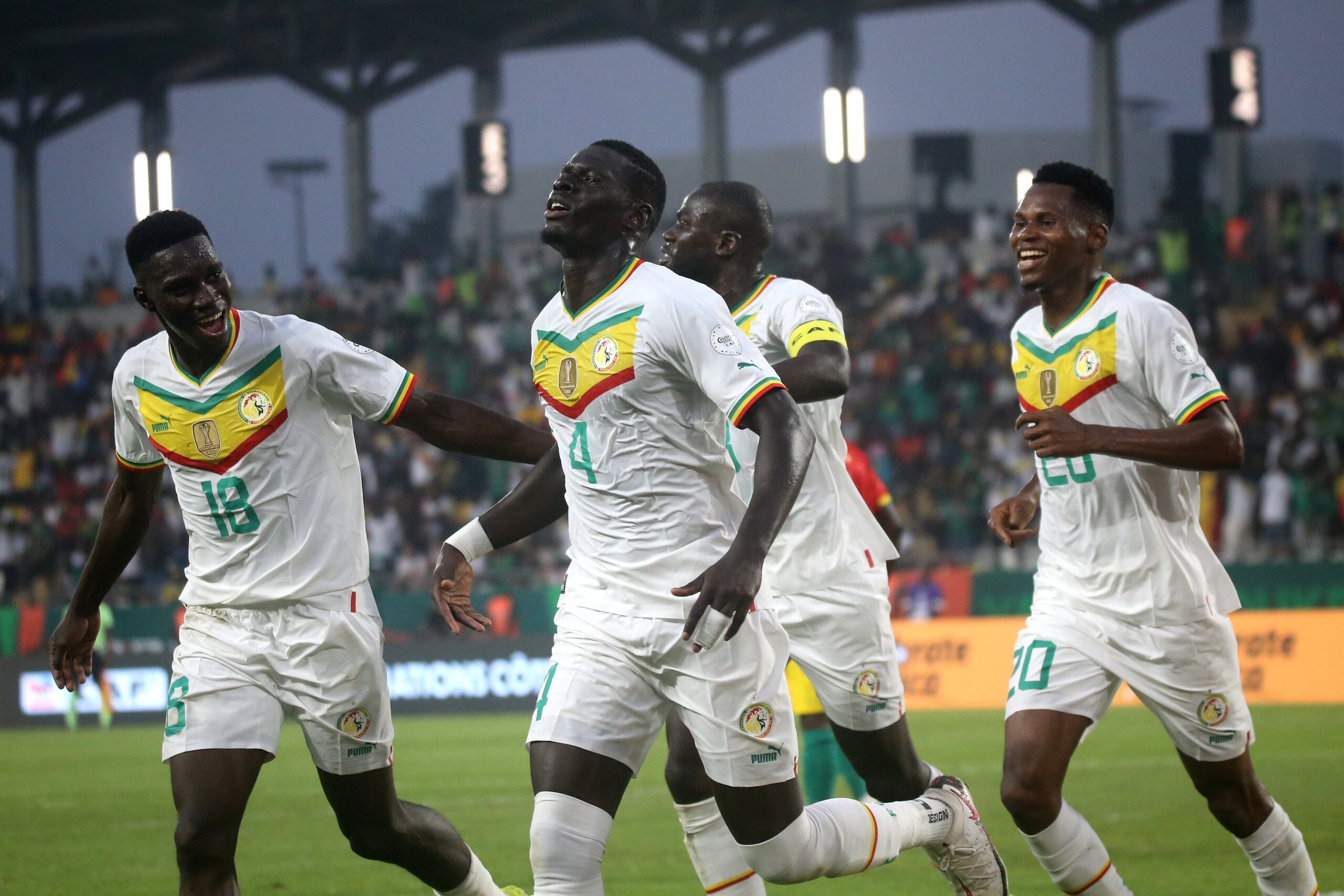 Abdoulaye Seck of Senegal celebrates scoring his team's first goal
