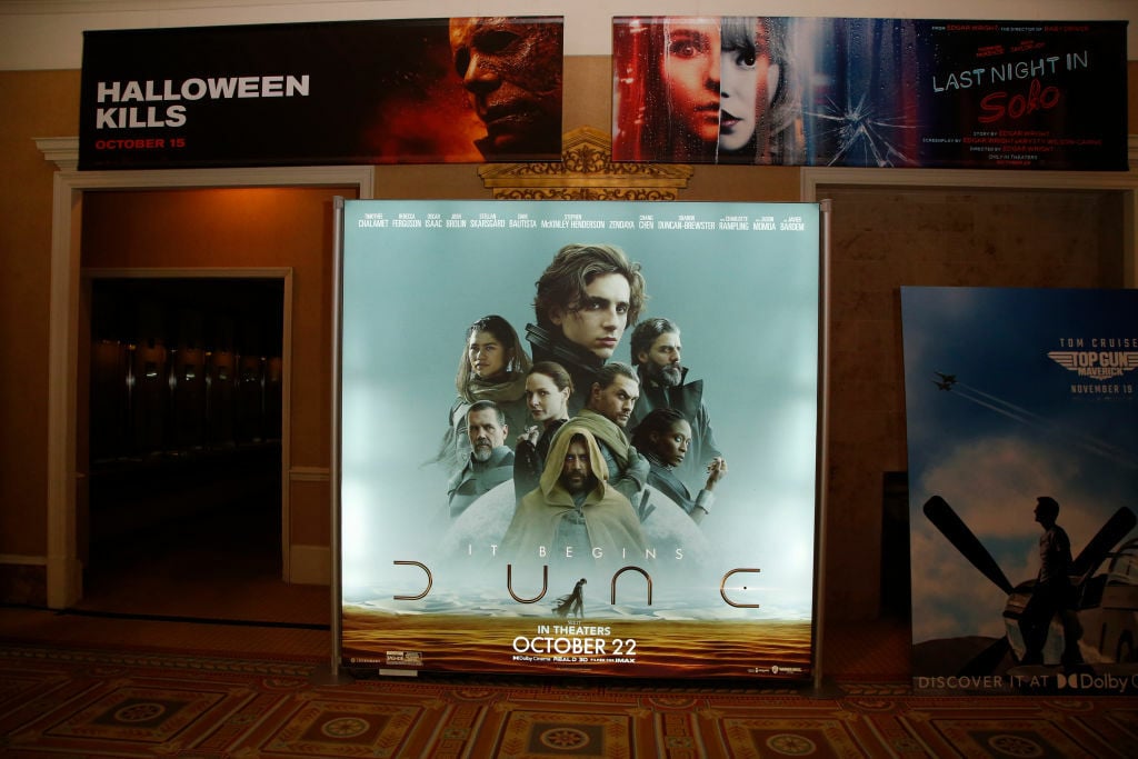 dune movie poster in a theater