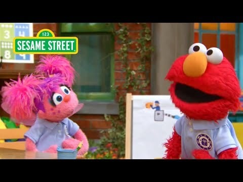 Muppets Abby Cadabby and Elmo.