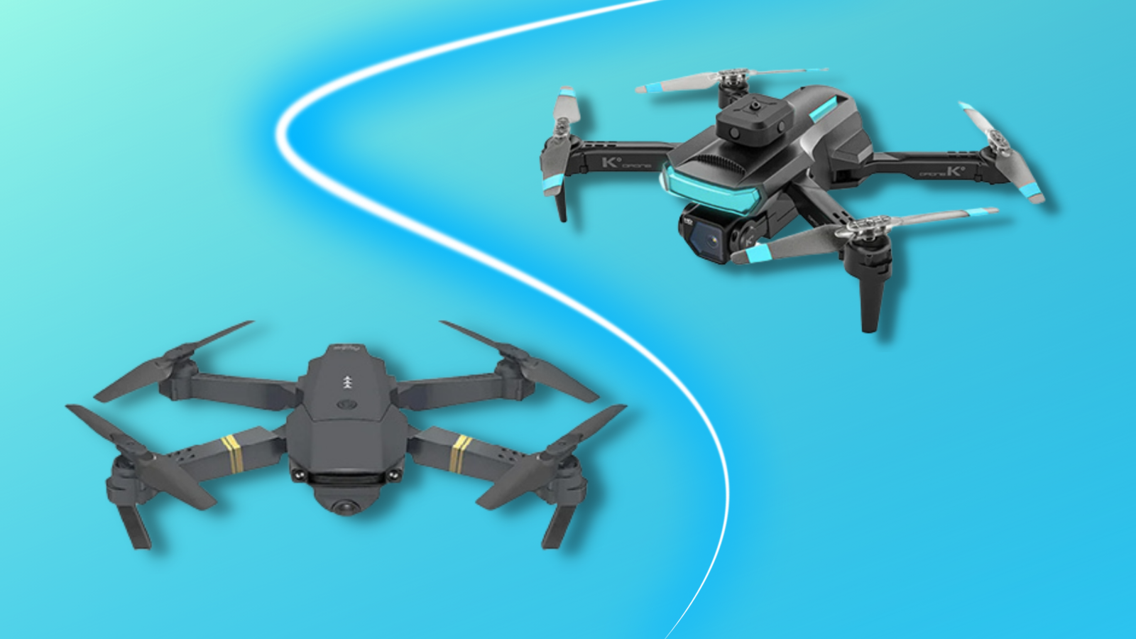 Ninja Dragon drones with blue background
