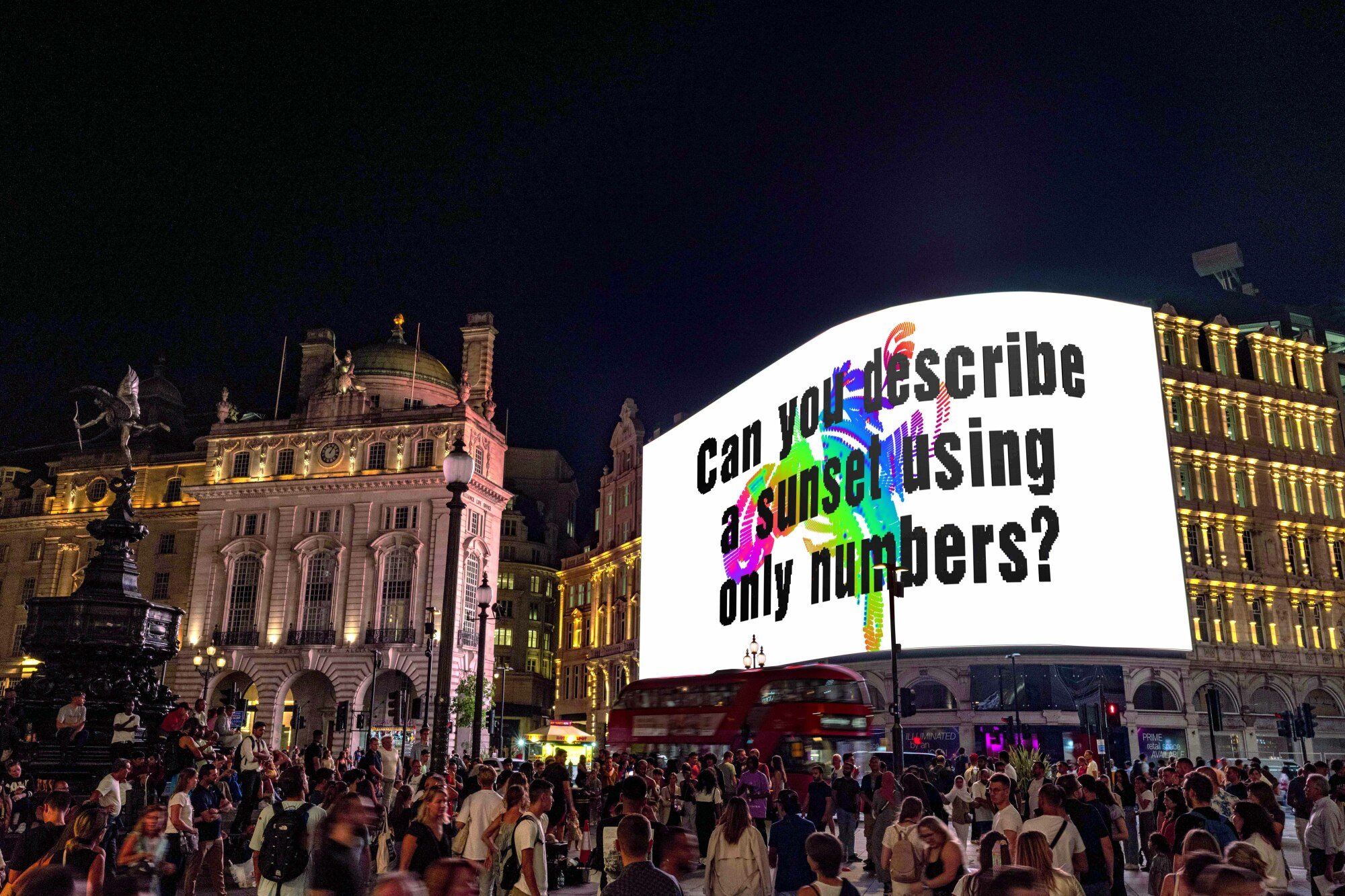 A billboard in London presenting a question by Ai Weiwei.