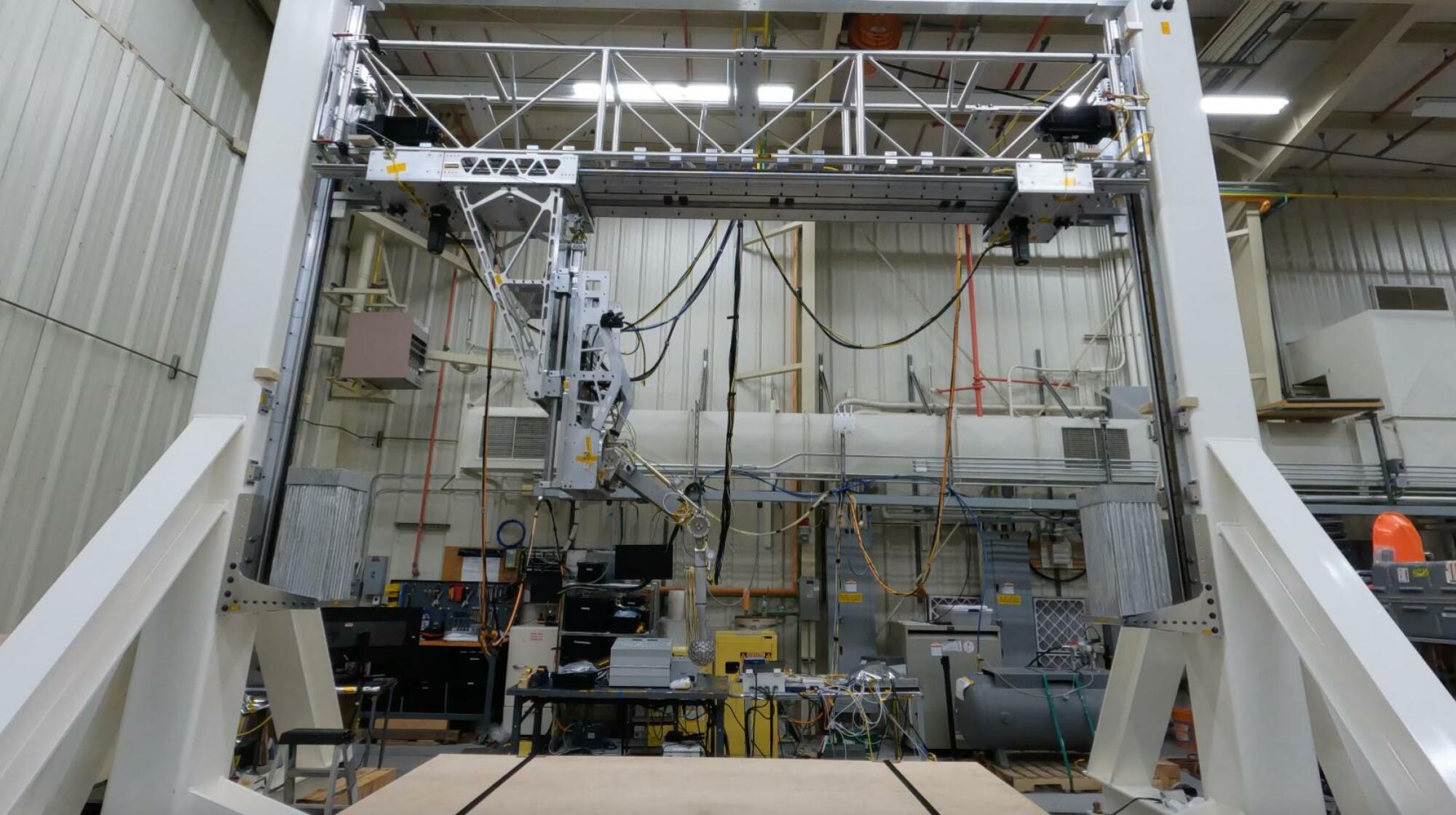 The Europa Lander testbed at NASA's Jet Propulsion Laboratory.