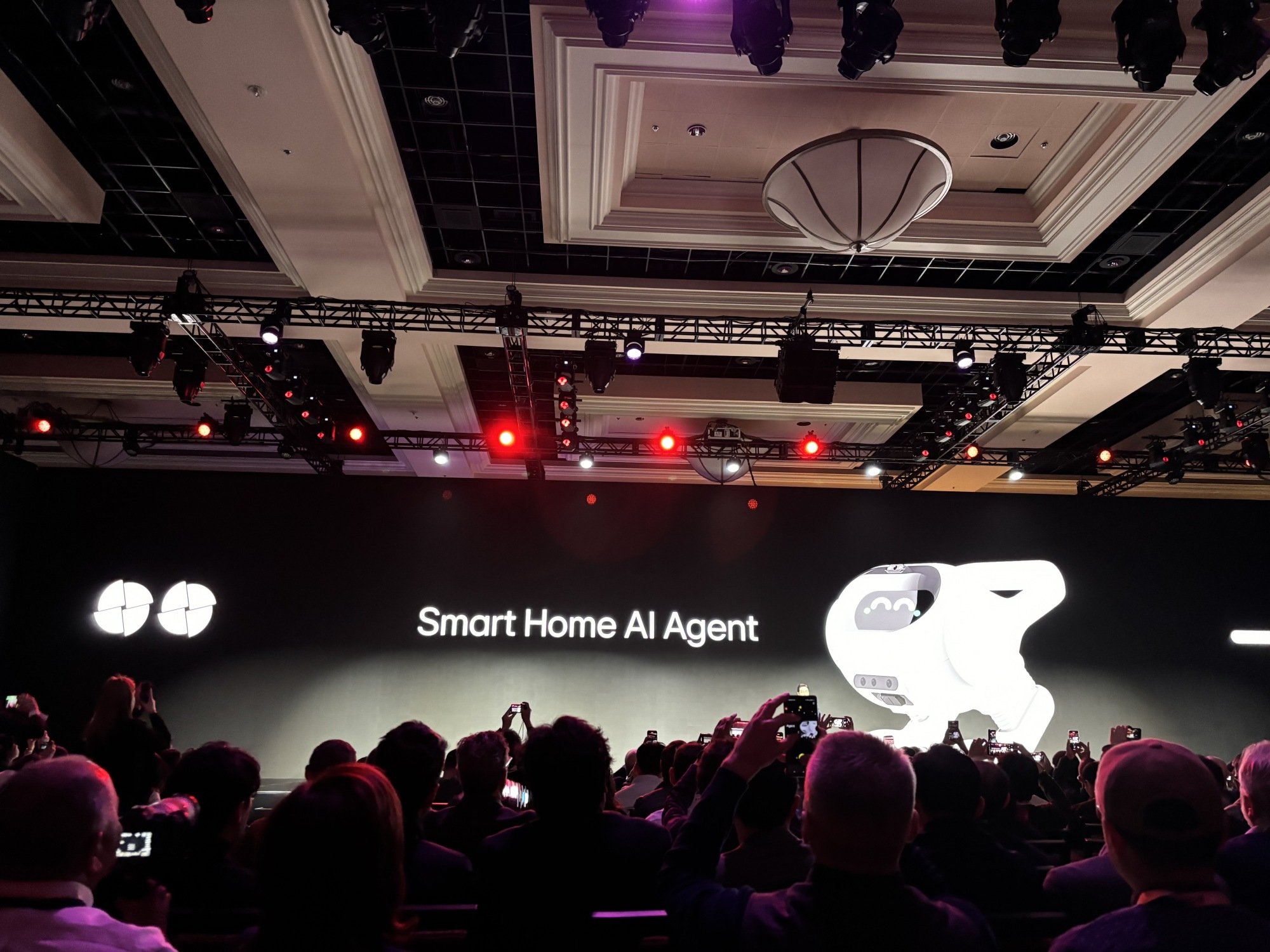 LG AI agent being unveiled on stage at CES 2024 press conference