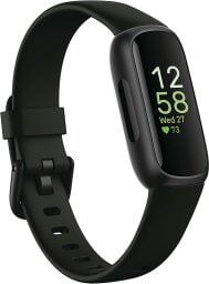 a black Fitbit Inspire 3 Health &-Fitness-Tracker on a white background