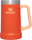 an orange Stanley Adventure Big Grip Beer Stein on a white background