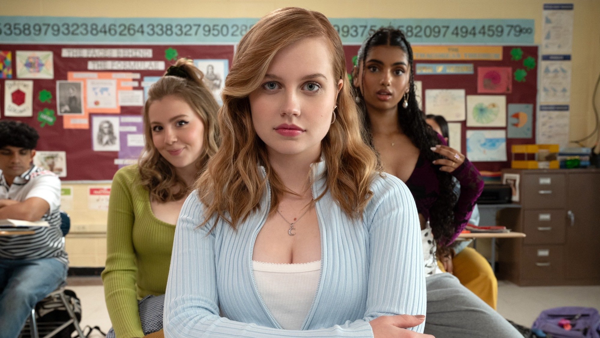 Avantika plays Karen Shetty, Angourie Rice plays Cady Heron, and Bebe Wood plays Gretchen Wieners in "Mean Girls."