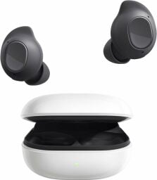 SAMSUNG Galaxy Buds FE and case on a white background