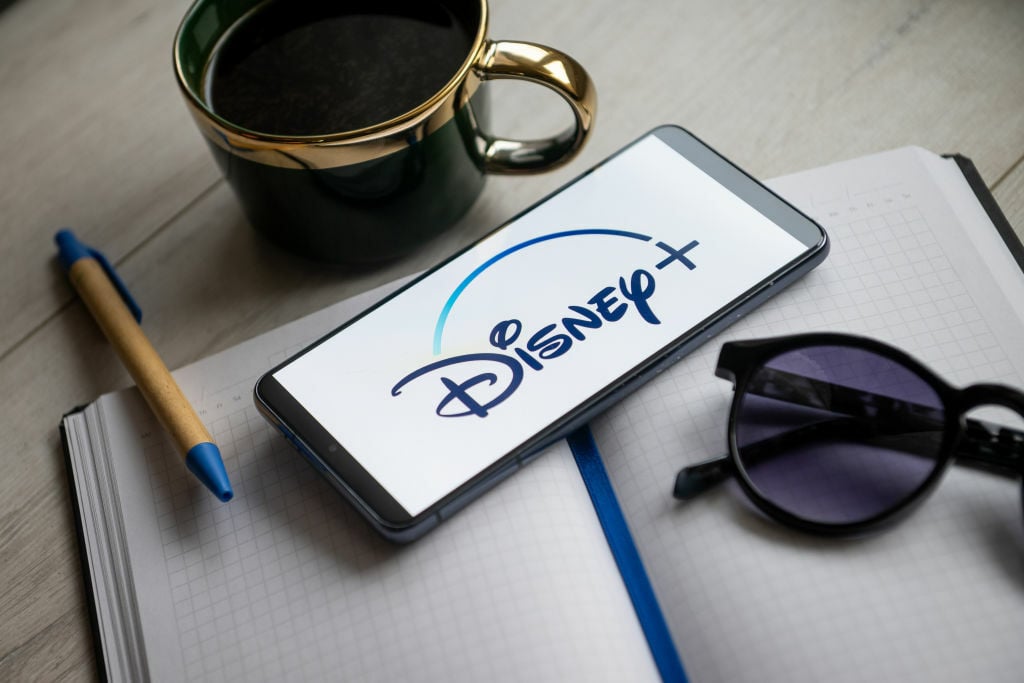 Disney Plus logo on phone screen