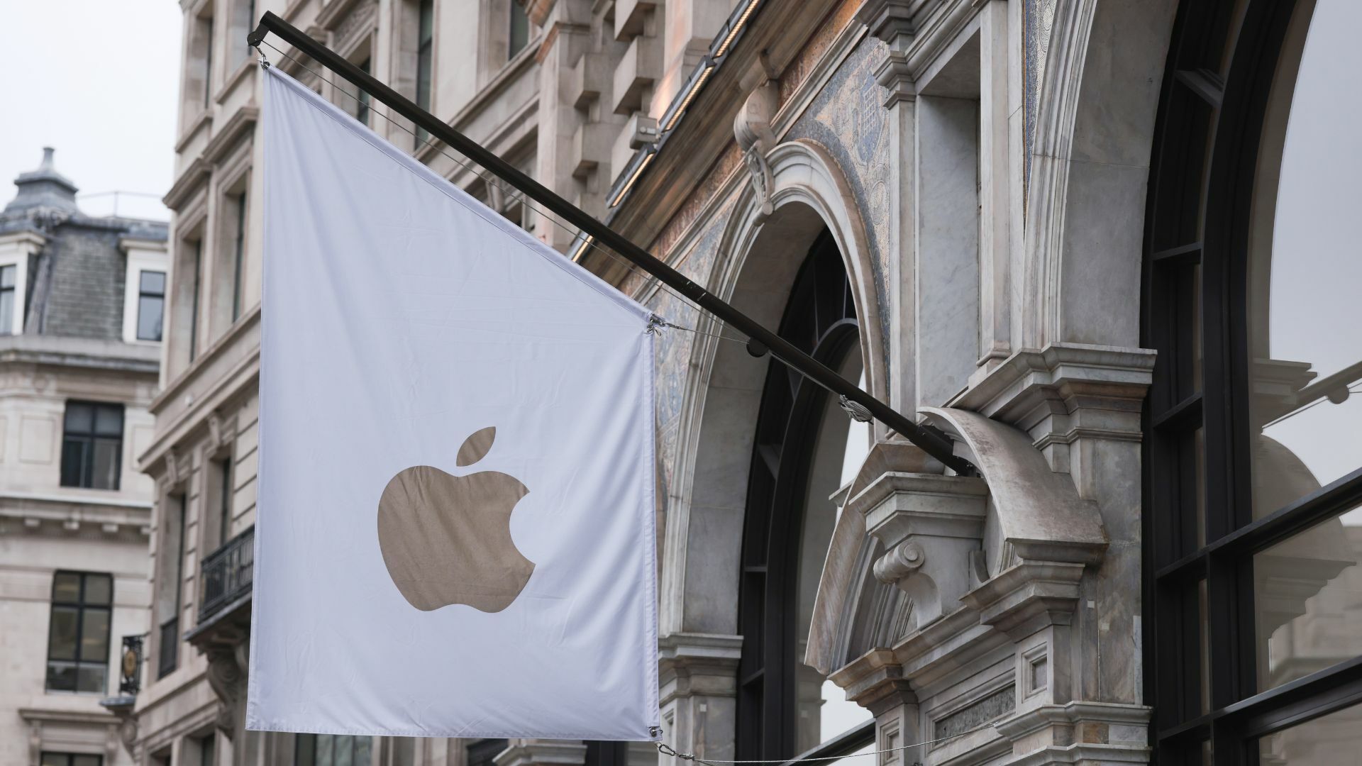 The exterior of an Apple store photographed in London.