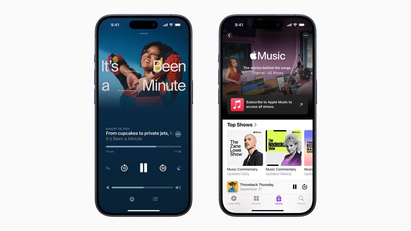Apple Music app on an iPhone