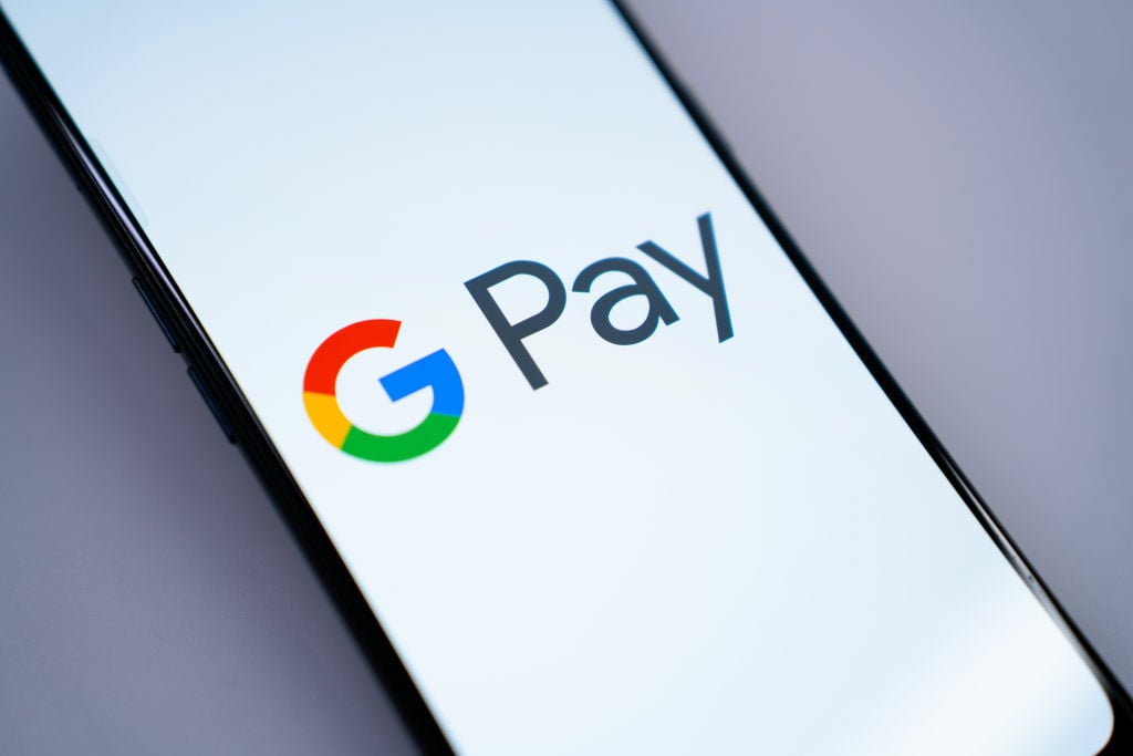 Google Pay logo on a smartphone