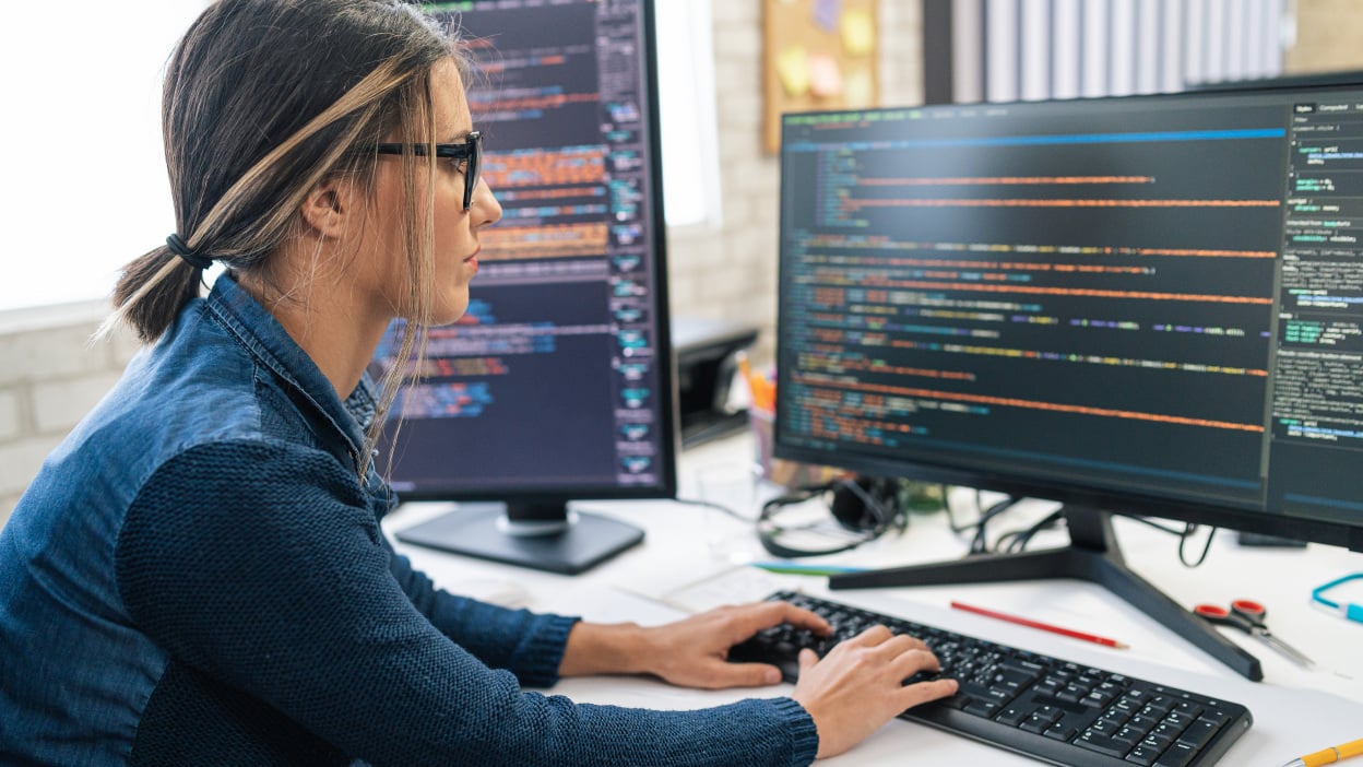 Woman coding 