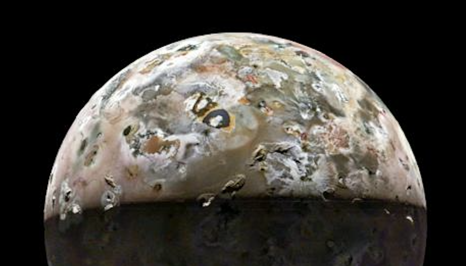 A new view of Io captured by NASA's Juno probe. 