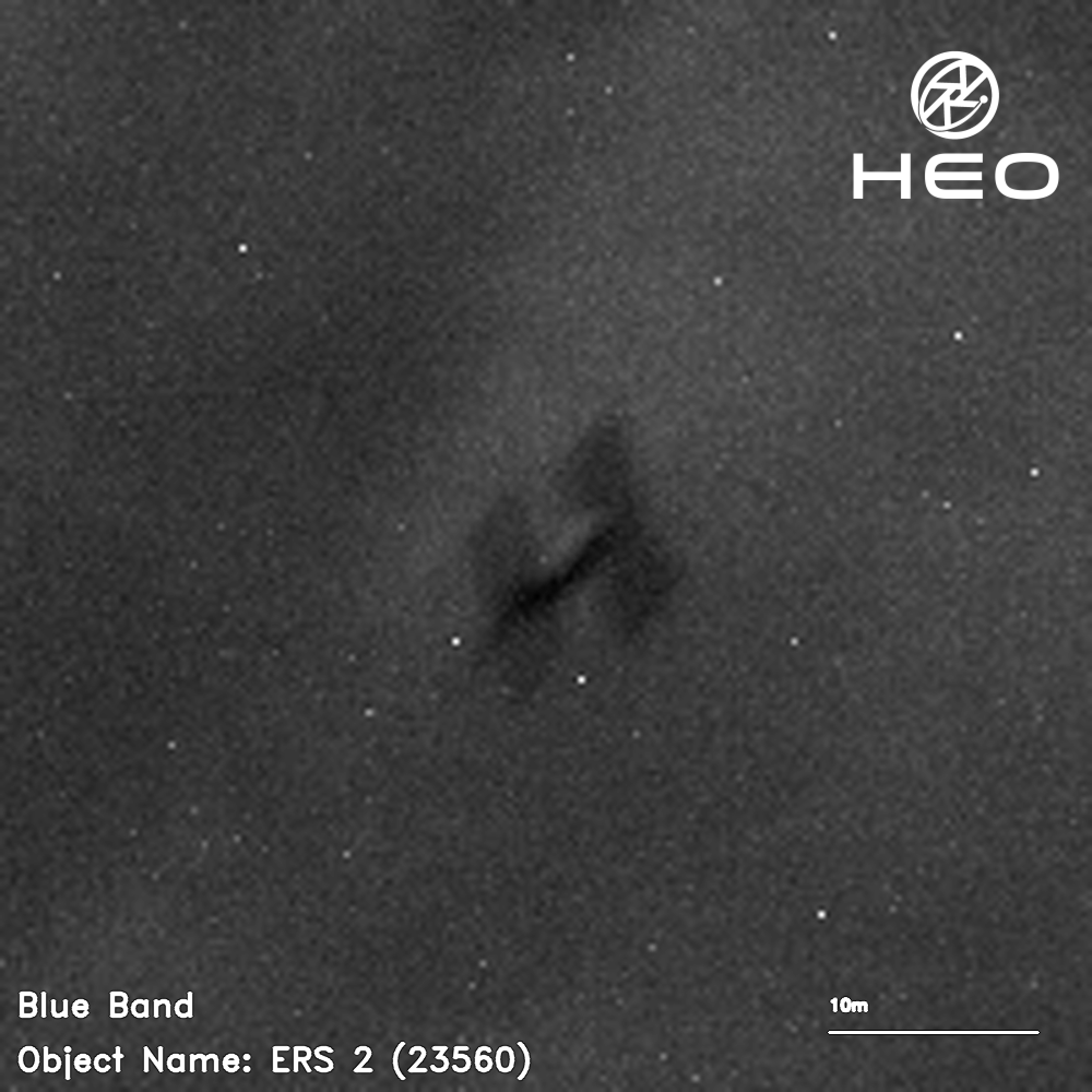 In this image from the space technology company HEO Robotics, the ERS-2 satellite resembles a "Star Wars" TIE fighter.