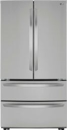 an LG refrigerator on a white background