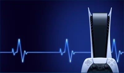 PS5 promo with DualSense controller