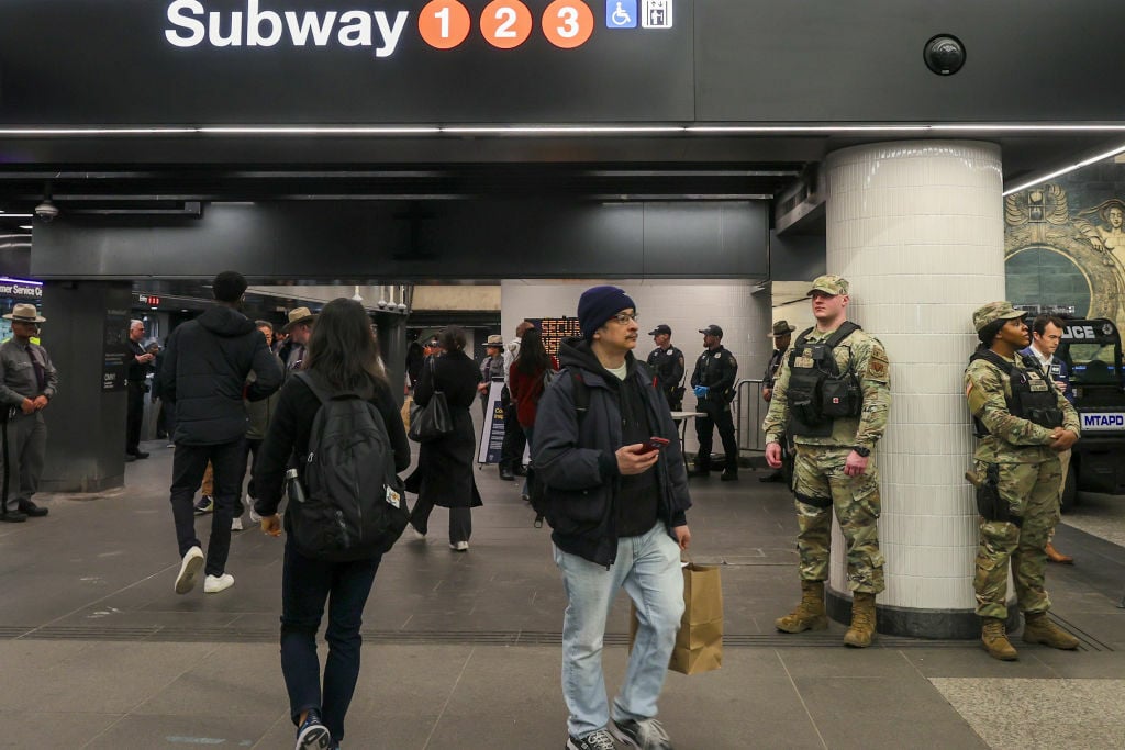 national guard in a subway station in new york