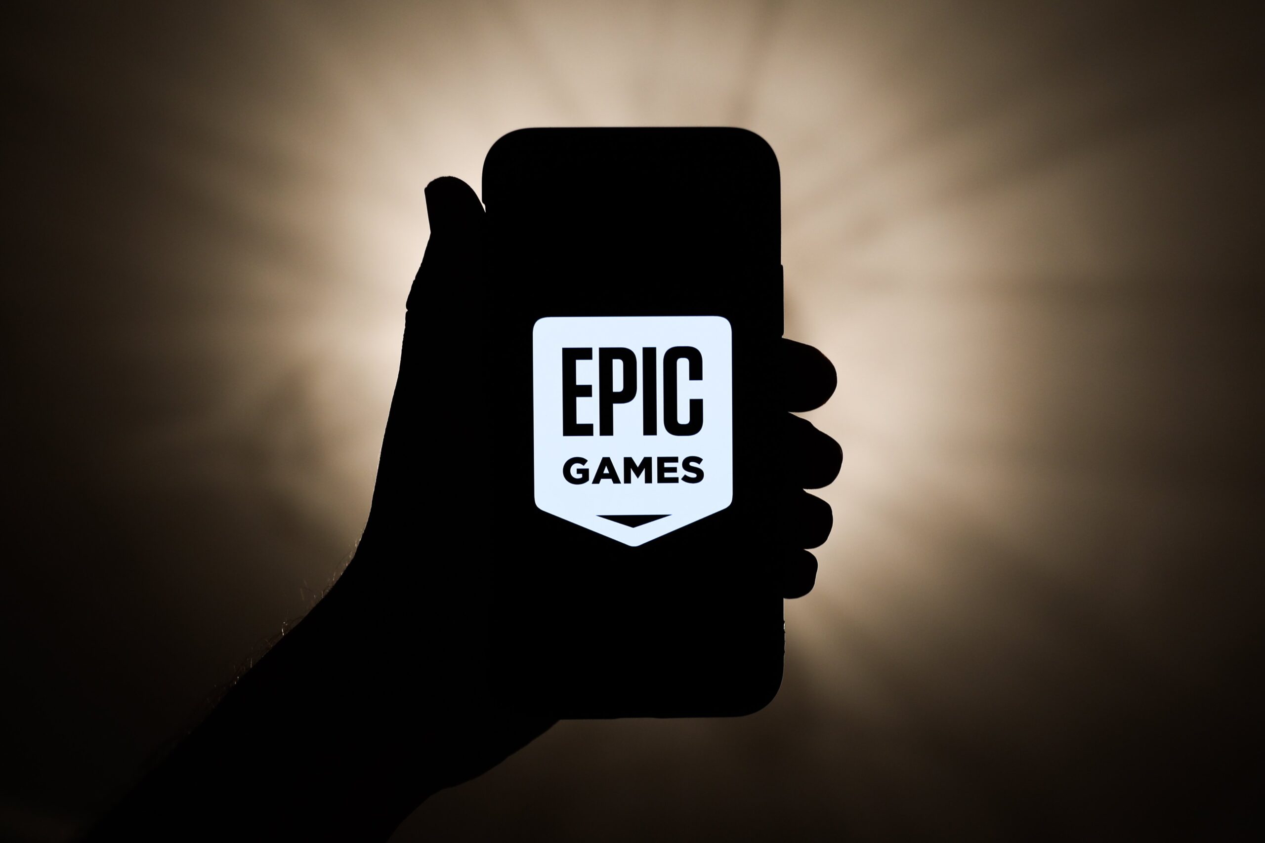 Epic Games logo on smartphone