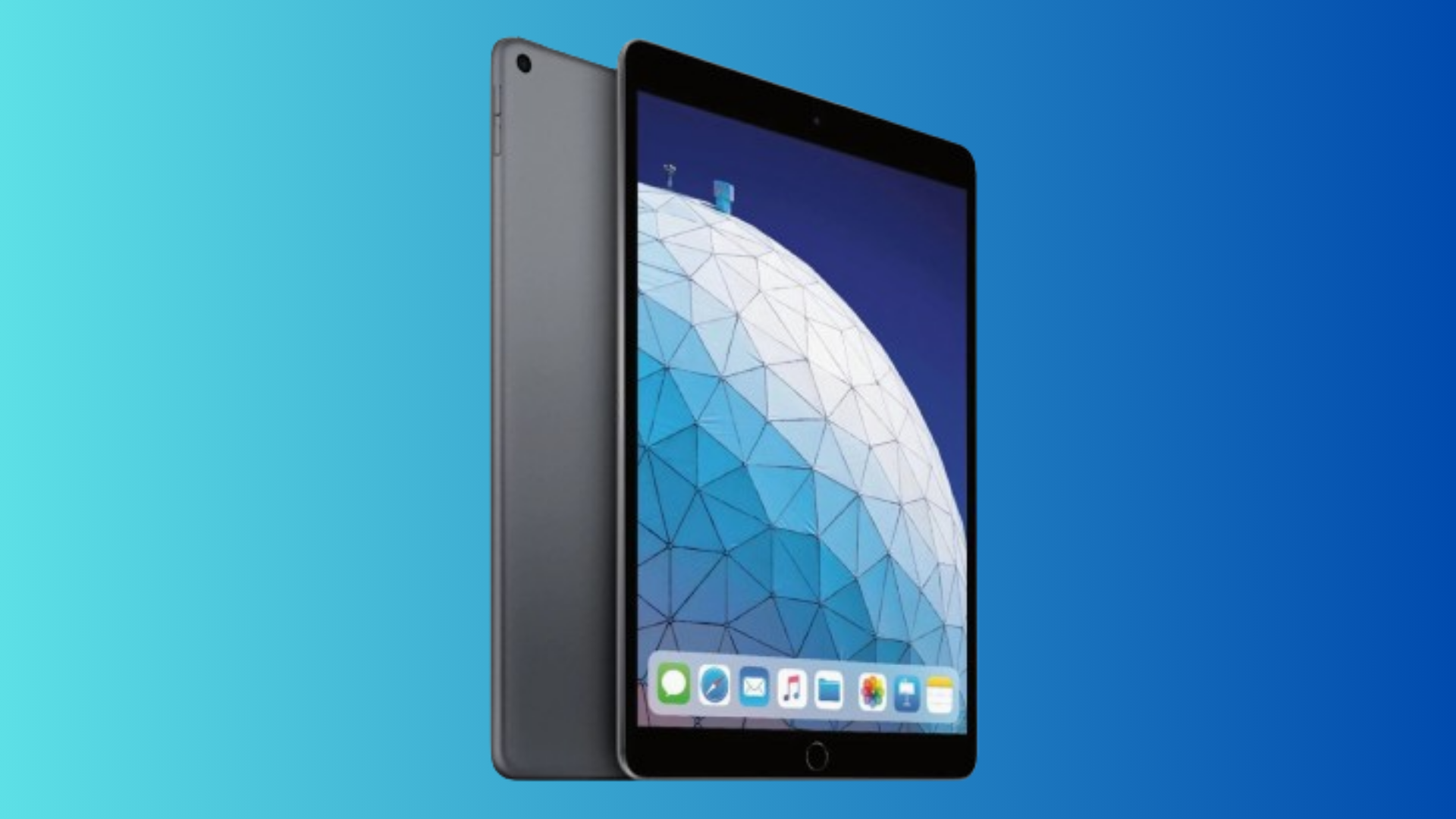 Apple iPad blue background
