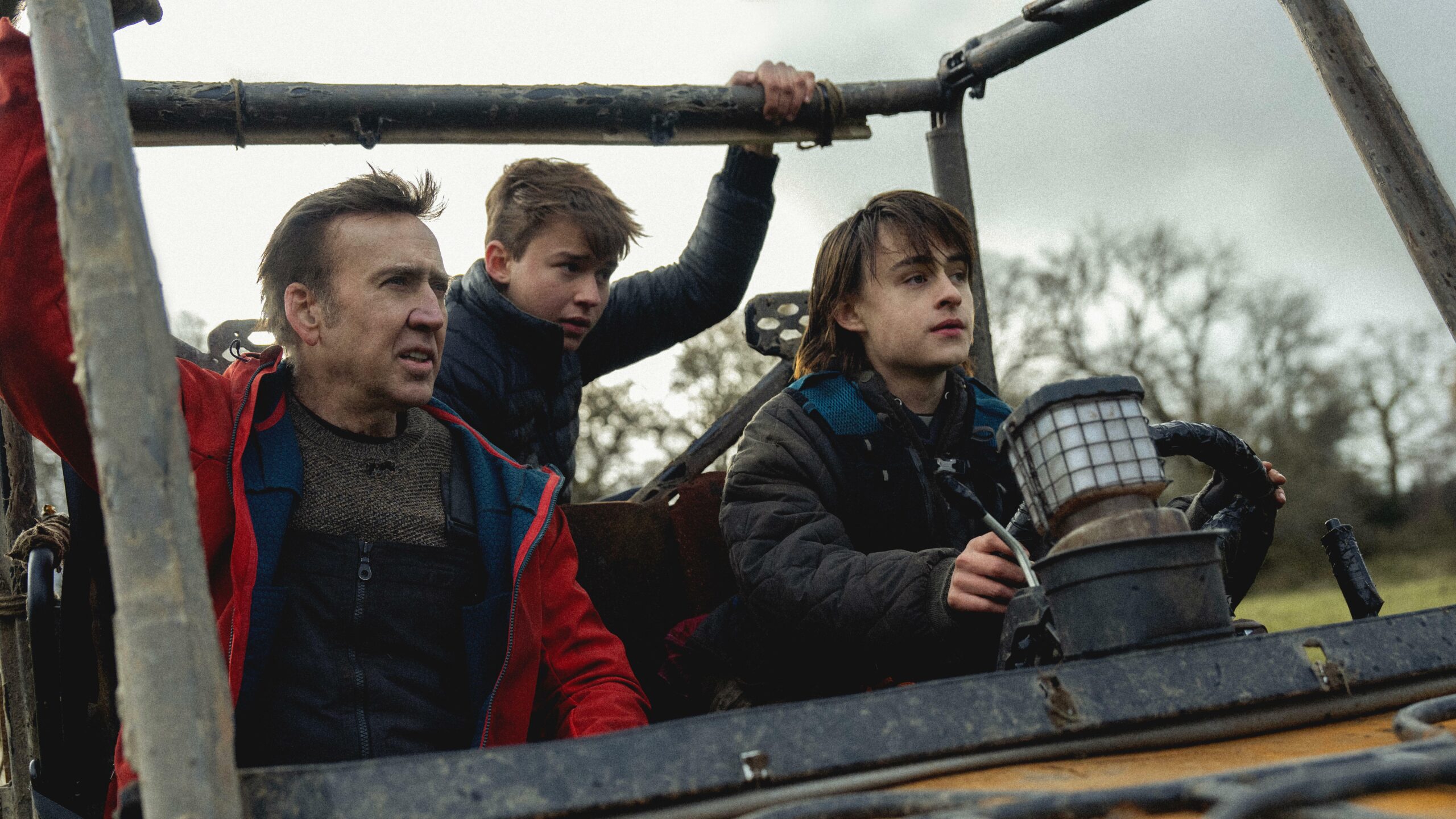 Nicolas Cage, Jaeden Martell, and Maxwell Jenkins star in 